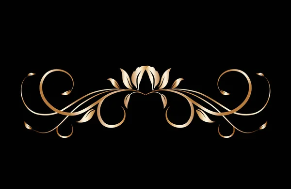 Decorative Gold Border Black Background — Stock Photo, Image