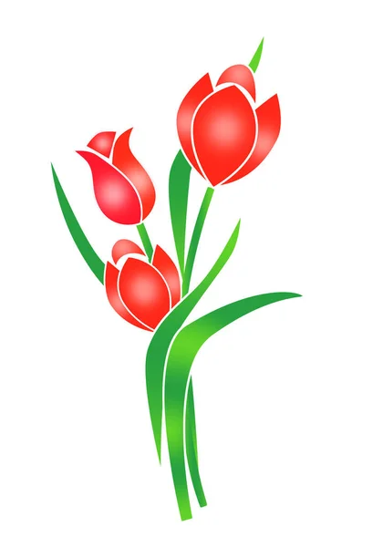 Abstract Tulips White Background — Stock Photo, Image