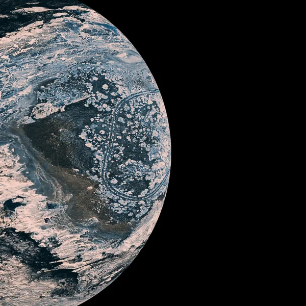 Erde auf schwarzem Hintergrund — Stockfoto