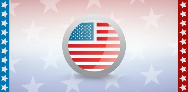 Amerikai zászló jelvény csillagos háttér — Stock Fotó