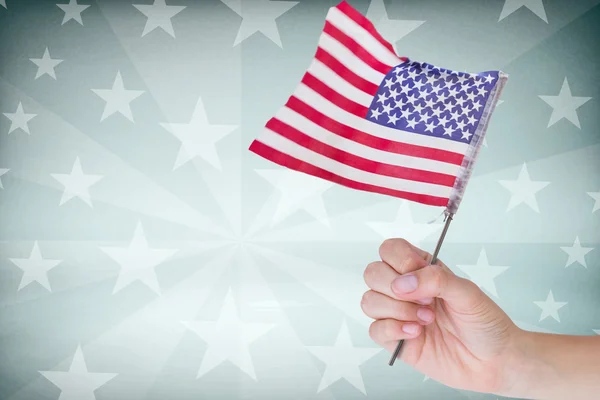 Hand mit amerikanischer Flagge — Stockfoto