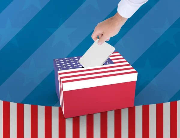 Man against cardboard box — Stock Photo, Image