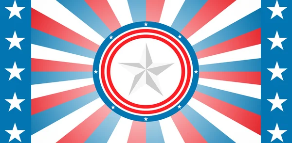 Distintivo contra bandera americana — Foto de Stock