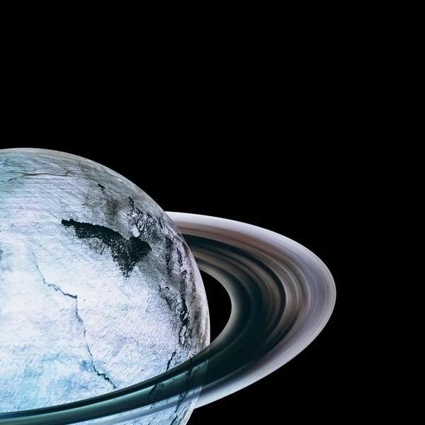 Saturno contra fundo preto — Fotografia de Stock