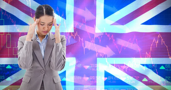 Businesswoman having a headache — Stock Photo, Image