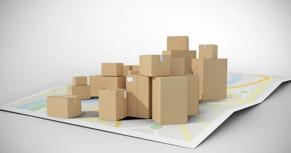 Arrangements of cardboard boxes — Stock Photo, Image