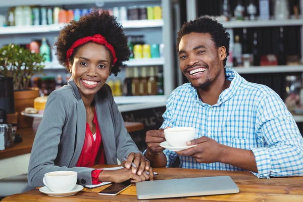 Man and woman having coffee — Stock Photo, Image