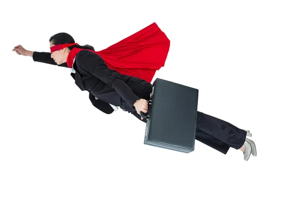 Woman pretending to be a super hero — Stockfoto