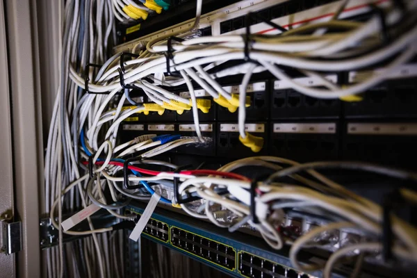 Close-up of rack mounted server — Stock Photo, Image