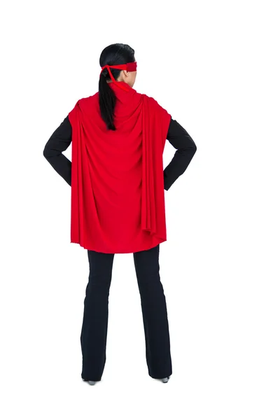 Woman pretending to be a super hero — Stockfoto