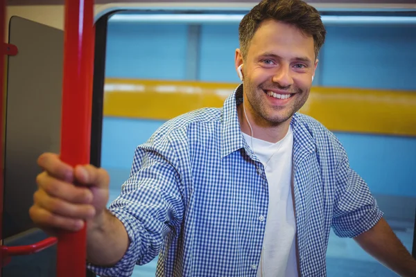 Handsome man listening music — Stock Photo, Image