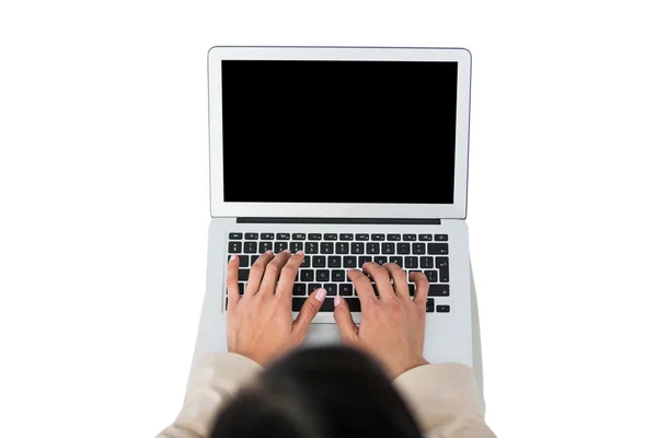 Dizüstü bilgisayar kullanan iş kadını — Stok fotoğraf