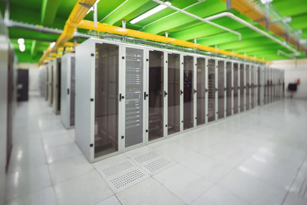 Hallway with a row of servers — Stock Photo, Image