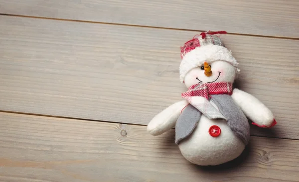 Boneco de neve na mesa de madeira — Fotografia de Stock