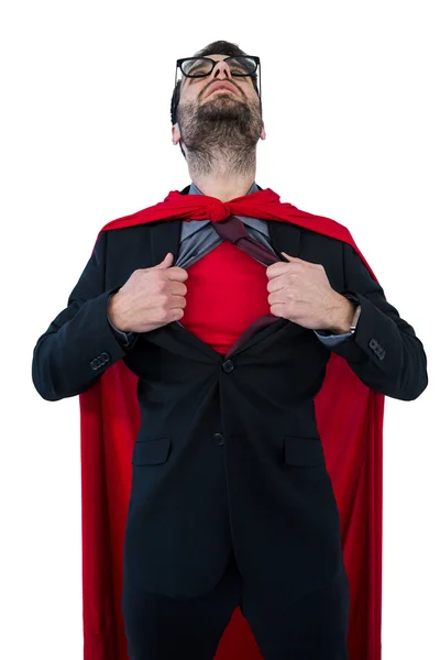 Geschäftsmann gibt sich als Superheld aus — Stockfoto
