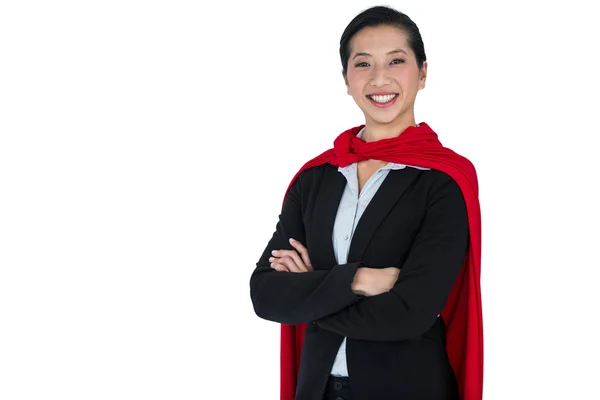 Woman pretending to be super hero — Stock fotografie