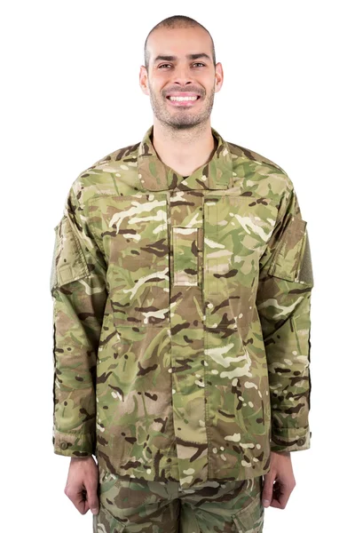 Lächelnder Soldat — Stockfoto