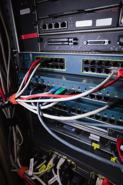 Închiderea rețelei ethernet conectată în priză — Fotografie, imagine de stoc