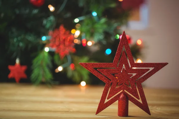 붉은 별 크리스마스 장식 — 스톡 사진
