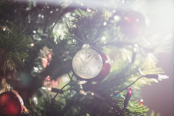 Decorations on christmas tree — Stock Photo, Image