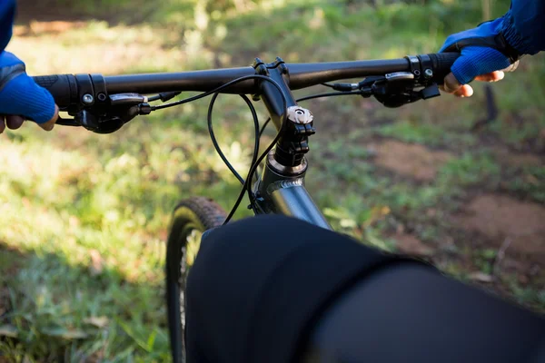 Male mountain biker riding bicycle — Stock Photo, Image