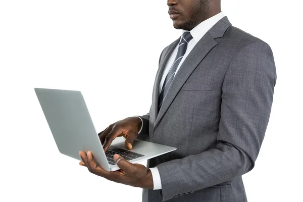 Homme d'affaires utilisant un ordinateur portable — Photo