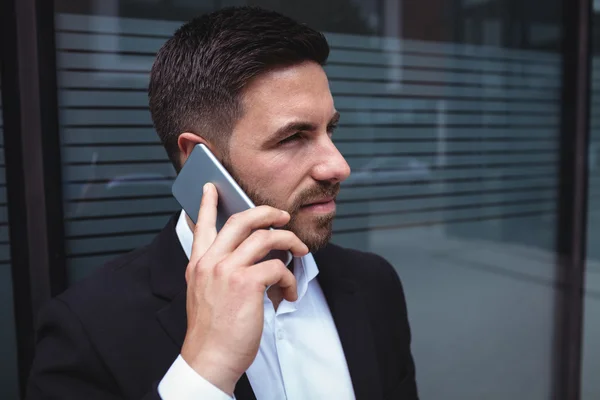 Empresario hablando por teléfono móvil — Foto de Stock