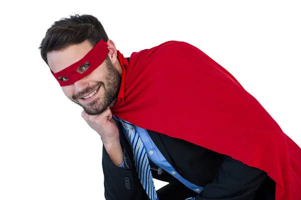 Empresário fingindo ser um super-herói — Fotografia de Stock