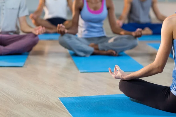 Istruttore prendere lezione di yoga — Foto Stock