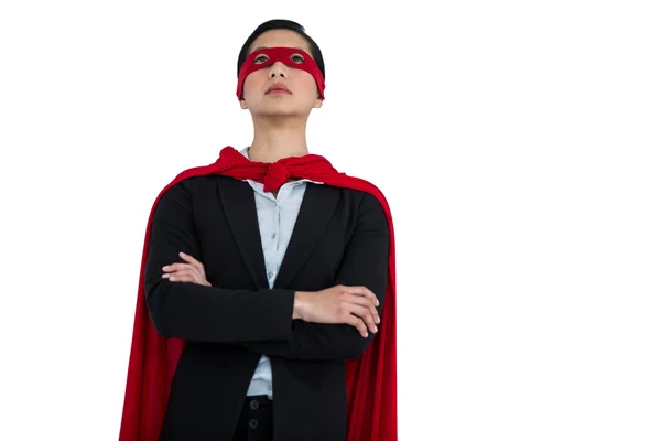 Woman pretending to be a super hero — Stock Photo, Image