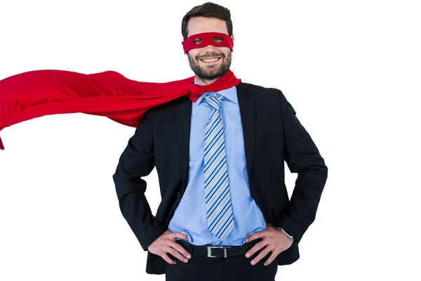 Uomo d'affari che finge di essere un super eroe — Foto Stock