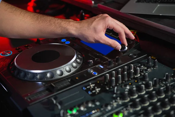 Male DJ playing music — Stock Photo, Image