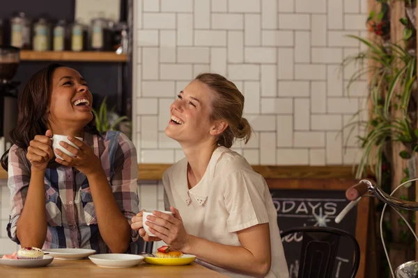 Friends having fun while having coffee — Stock Photo, Image