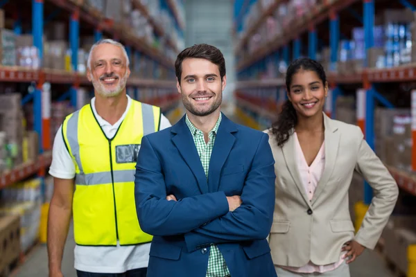 Warehouse team standing together — Stockfoto