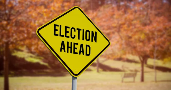 Election ahead on road sign — Stock Photo, Image
