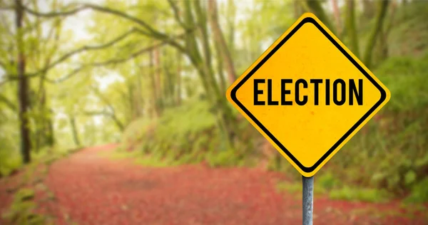 Verkiezing tekst op verkeersbord — Stockfoto