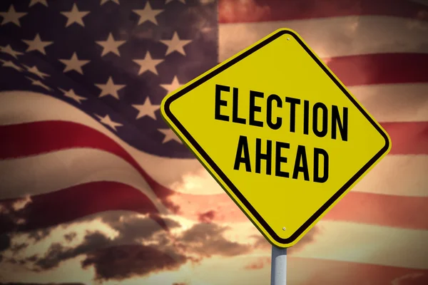 Election ahead on signpost — Stock Photo, Image