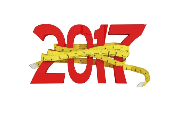 New year with tape measure — Stock Photo, Image