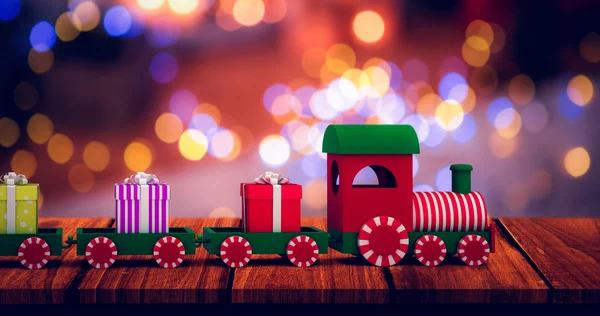 Conjunto de tren con cajas de regalo — Foto de Stock