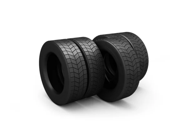 Fila de neumáticos —  Fotos de Stock