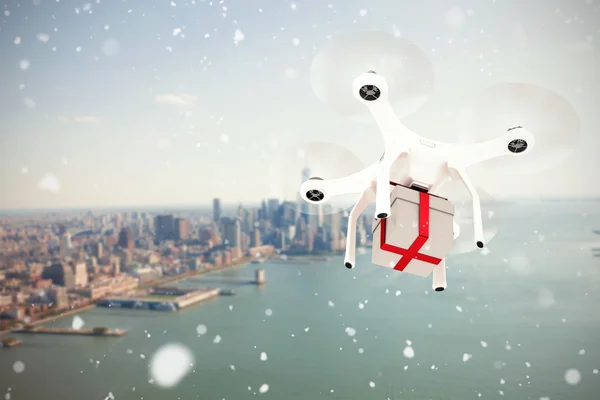 선물 상자 quadcopter — 스톡 사진