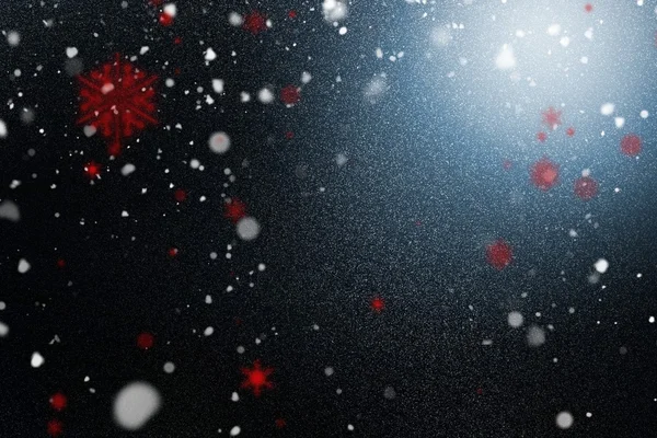 Schnee mit roten Flocken — Stockfoto