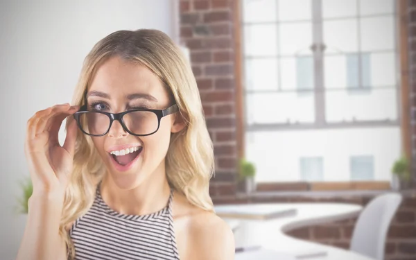 Gorgeous blonde hipster winking — Stock Photo, Image