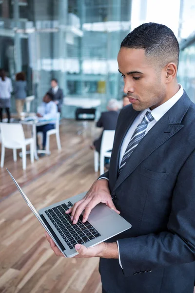 Homem de negócios trabalhando no laptop — Fotografia de Stock