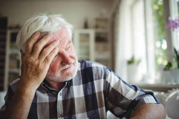 Tensed senior man looking away — Stock Photo, Image