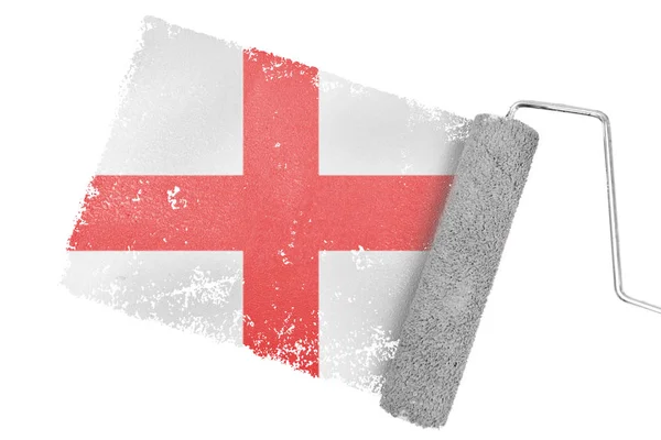 Engelse vlag met roller — Stockfoto