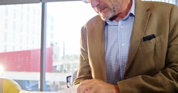 Businessman reading documents — Stock Video