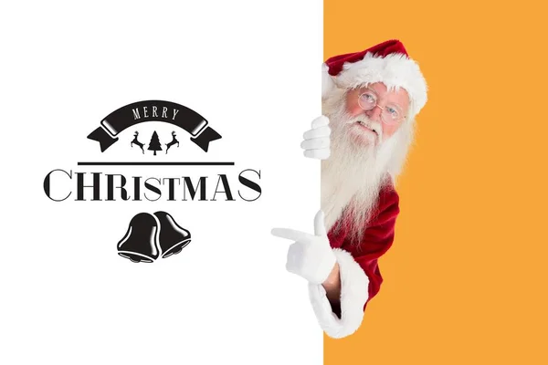 Santa indicando Natale Messaggio Design — Foto Stock