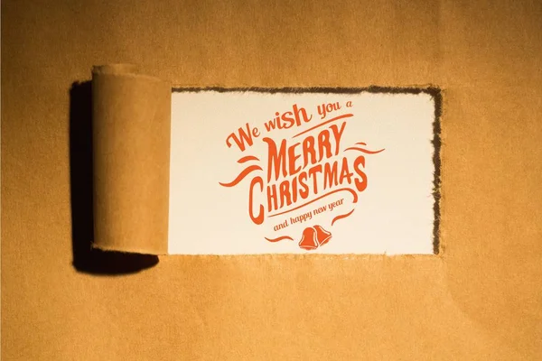 Vánoční poselství na papírové pozadí návrhu — Stock fotografie