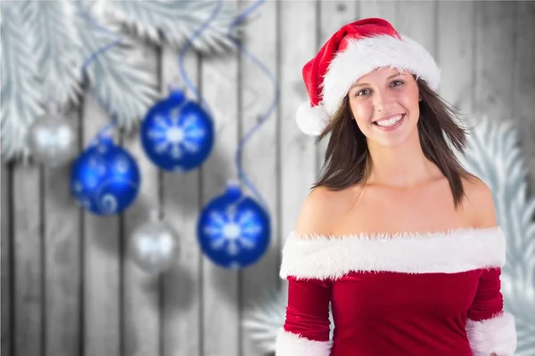 Vrouw in santa kostuum — Stockfoto